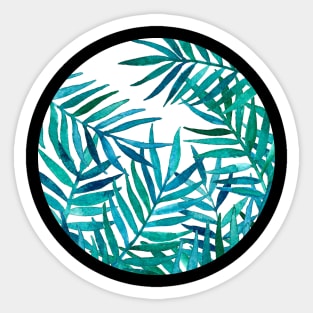 Watercolor Palm Leaves on White Sticker